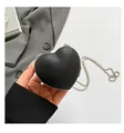 Pochette de soirée cœur noire élégante avec paillettes scintillantes et chaîne argent - Noir