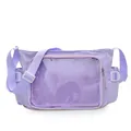 Lavender purple Ita bag with a large transparent PVC window and adjustable shoulder strap - Purple