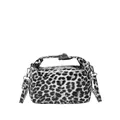 Bolso de mano elegante con estampado de leopardo, cierre metálico y correa ajustable - Estampado de Leopardo en Blanco y Negro