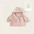 Pink hooded windbreaker for toddler girls with star accessory and ribbed cuffs - 80 / Pre-sale Pink (With Accessory)
