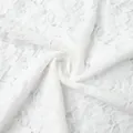 Nahaufnahme von weißem Spitzenstoff mit floralen Mustern und transparenter Textur - S / Weiß (Nylon- und Elasthan-Material)