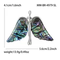 Elegante spilla ad ali d'angelo in lega d'argento con intarsio in abalone colorato - Stile Cangiante Argento (银色4979-SL)