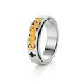 Anello rotante anti-stress da 6 mm in acciaio al titanio argento con finitura opaca - US 6 / Argento