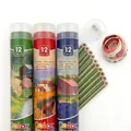 Rainbow recycled paper colored pencils set in round tin with sharpener, 12 colors - Non-Sharpened Watermelon Pencil (With Sharpener Tin) / Watermelon Pattern