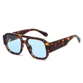 Lunettes de soleil rétro oversize avec monture écaille et verres bleu clair tendance - Monture Écaille Verres Bleus