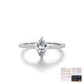 Marquise cut moissanite S925 sterling silver ring with GRA certificate and side stones - US Size 5 / Silver