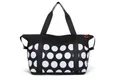 Bolso tote de gran capacidad con lunares blancos y negros y detalle de cremallera roja - Lunares Negros