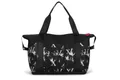 Bolso grande negro con estampado floral de letras XL y asas dobles para mujer - Negro Letra