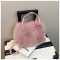 Bolso rosa de piel sintética con perlas y correa de hombro desmontable para mujer - Rosa