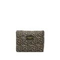 Trousse à maquillage imprimé léopard avec fermeture dorée et écusson en cuir chic - Marron