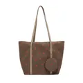 Sac cabas en velours côtelé marron à imprimé fraises avec petit porte-monnaie assorti - Marron