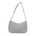 Weiße Hobo-Umhängetasche mit grauem M-Monogramm-Print und roségoldenem Reißverschluss - Weiß