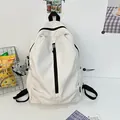 Leichter cremeweißer Rucksack mit schwarzen Trägern und süßem Oktopus Plüschanhänger - Groß Ohne Anhänger / Weiß