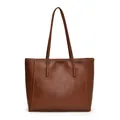 Borsa tote vintage in morbida pelle marrone scuro con grande capacità per il lavoro e l'uso - Marrone