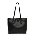 Grande borsa tote classica nera da donna con lunghi spallacci per il pendolarismo quotidiano - Nero