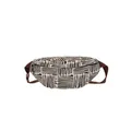 Etnische canvas heuptas met bruin en beige geometrisch patroon en verstelbare riem - Donkerbruin