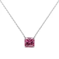 Gros plan sur pendentif moissanite rose 3 carats sur griffes en argent sterling 925 - 3 Carats avec Certificat GRA / Rose