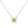 Colgante de moissanita amarilla de 3 ct corte princesa en plata de ley 925 - 3 Quilates con Certificado GRA / Amarillo Limón