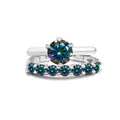 1.7CT Moissanite bridal ring set in S925 sterling silver with sparkling round-cut stones - Rainbow