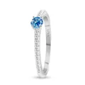 S925 sterling zilveren ring met blauwe moissaniet en klassieke vier-klauw zetting - Maat 5 / Saffierblauw