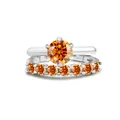 1.7CT orange moissanite ring set in S925 sterling silver with GRA certificate - Lucky Red