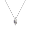 S925 sterling silver marquise cut moissanite pendant necklace with box chain - 1 Carat (With Certificate) / White