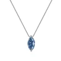 Elegant S925 silver necklace with marquise cut blue moissanite drop pendant - 1 Carat (With Certificate) / Royal Blue
