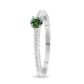 Elegante ring van S925 sterling zilver met groene moissaniet en zijdelingse accenten - Maat 5 / Donkergroen