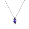 Marquise-cut purple moissanite drop pendant necklace in S925 sterling silver - 1 Carat (With Certificate) / AB Color