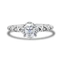 925 silver moissanite ring with vine twist band and 6-prong round brilliant cut gem - 5 / White
