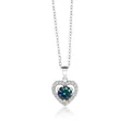 Collier cœur en argent S925 avec pendentif en moissanite arc-en-ciel scintillante - 1 Carat (6,5mm) / Arc-en-ciel