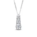 Elegant S925 silver necklace featuring three graduated round moissanite stones - 1 Carat 6.5mm / White