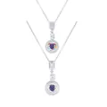 5ct Moissanite halo pendant necklace in 18K gold plated sterling silver on white background - 5ct / AB Color