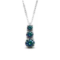 S925 silver necklace featuring a three-stone vertical gradient rainbow moissanite pendant - 1 Carat 6.5mm / Rainbow