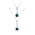 Silver 18K plated 5 carat moissanite pendant with colorful stone and pavé zircon detail - 5ct / Rainbow