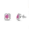 S925 sterling zilveren klavertje vier oorbellen met fonkelende roze moissanite - 0.5 Karaat (5mmx2 stuks) / Roze