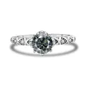 Bague en argent 925 avec moissanite, anneau torsadé et pierre ronde scintillante - 5 / Gris