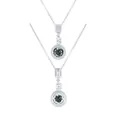 925 silver 18K plated necklace with dark gray 5ct moissanite pendant and halo stones - 5ct / Gray