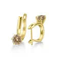Eleganti orecchini a cerchio in moissanite champagne 1,00CT in argento S925 dorato - 1.00 Carato x 2 / Giallo Originale