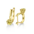 Orecchini S925 a sei griffe con moissanite gialla da 1 carato in finitura dorata - 1.00 Carato x 2 / giallo limone