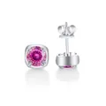 Classic S925 sterling silver stud earrings featuring 1 carat pink moissanite stones - 1CTx2 / Pink 100-Facet Cut