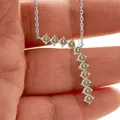 925 sterling silver necklace featuring L-shaped champagne moissanite pendant - 3mm*11PCS / Original Yellow
