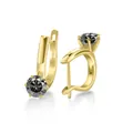 Orecchini a cerchio in argento S925 dorato con moissanite da 1,0 ct a sei griffe - 1.00 Carato x 2 / Grigio