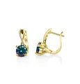 S925 sterling silver gold plated moissanite hoop earrings with classic four-prong setting - Rainbow