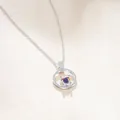Collana quadrifoglio in argento S925 con pendente in moissanite colorata da 1 carato - 1 Carato (6,5mm) / Aurora boreale