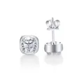 Classic 1 carat moissanite stud earrings in 925 sterling silver with a round brilliant cut - 1CTx2 / White