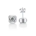 Classic 925 sterling silver stud earrings with a 1ct moissanite round center stone - 1CTx2 / White 100-Facet Cut