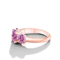 Bague moissanite 5CT en argent S925 or rose avec trois pierres ovales et certificat GRA - Or Rose-Rose