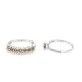 S925 sterling zilveren ringenset met zeven bruine stenen en witte diamantjes - Rijring En Solitairring Combinatie / Lichtpaars / 5 Yards