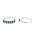 Elegante S925 zilveren ring met zeven groene moissanites en zijdelingse diamantaccenten - Rijring En Solitairring Combinatie / Donkergroen / 5 Yards